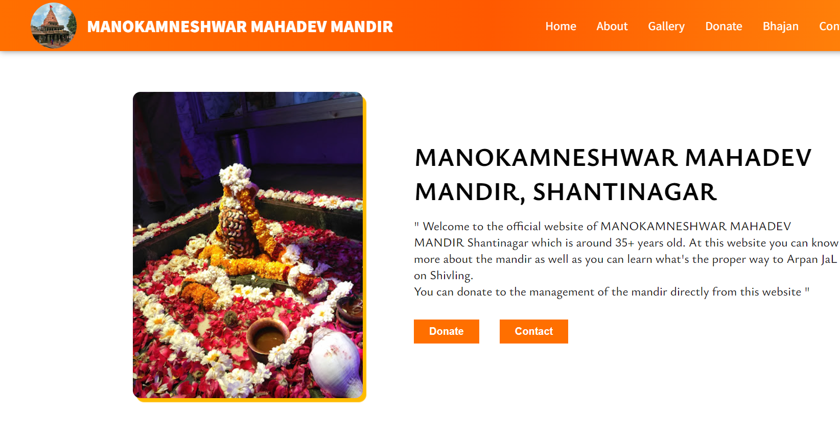Manokamneshwar Mahadev Mandir website by ashutosh bhole